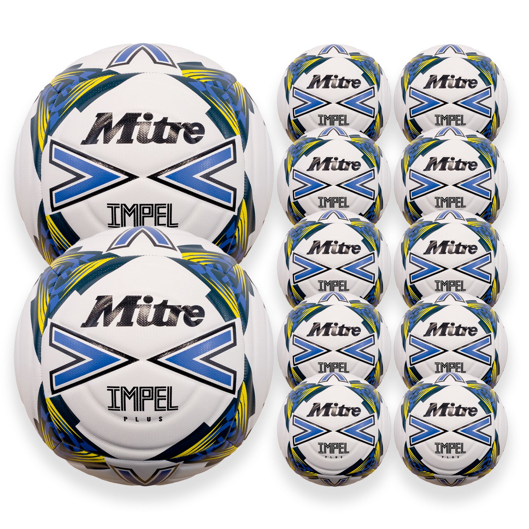 Mitre Impel Plus 24 White football - 12 ball pack – Mitre Sports Australia