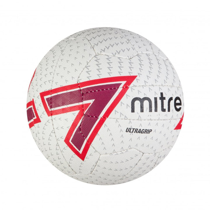Mitre Ultragrip Netball (White/Red)